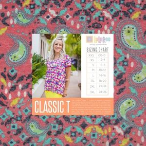 New LULAROE Coral Print Classic Tee T-Shirt NWT A5